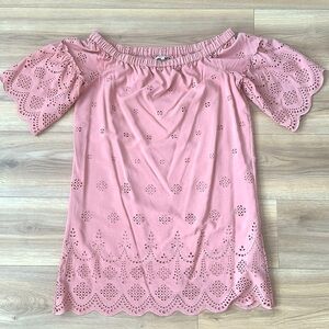 Madewell pink eyelet dress